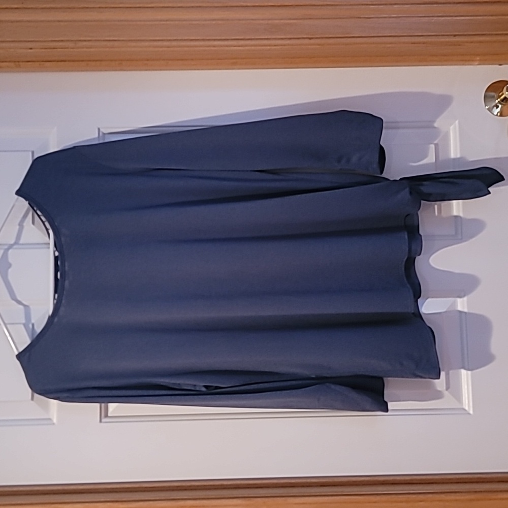 Fortune+Ivy blue XXL side tie blouse